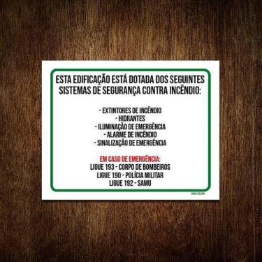 Imagem de Kit 10 Placas Edificação Sistema Segurança Contra Incêndio - Sinalizo.