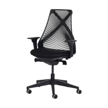 Imagem de Cadeira Escritório Bix Ergonômica Diretor Preta Base Giratória Altura 