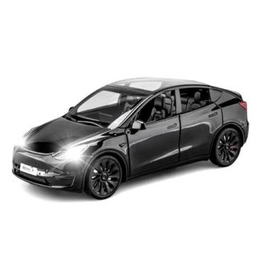 Imagem de Tesla Model Y Carrinho Som E Luz Abre Portas Coleção 1:24, Preto