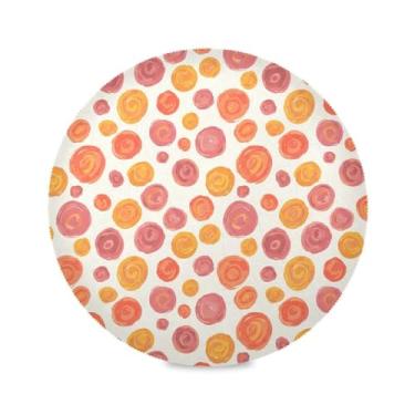 Imagem de Wassud Jogo americano com pinceladas, círculos, tapetes redondos para cozinha e jantar, laváveis, resistentes ao calor, decoração de mesa 39 cm