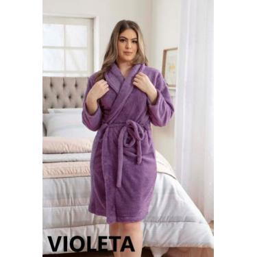 Imagem de Roupão De Banho Microfibra Camesa Unissex Cores Adulto Único, Violeta