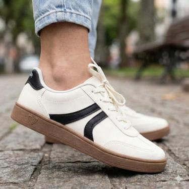 Imagem de Tênis Feminino Mississipi Napa Branco/Preto, Branco, Preto, 37