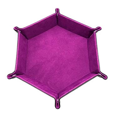 Imagem de Bandeja de Dados Plegável Rolagem com Forro Veludo Externo PU Porta Armazenamento para Jogos Mesa Metal