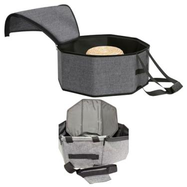 Imagem de Pssopp Grande Saco de Armazenamento de Chapéu, Caso Organizador de Chapéu de Cowboy Portátil Dobrável para Viagens Em Movimento Armazenamento Doméstico Snapback boné (GREY)