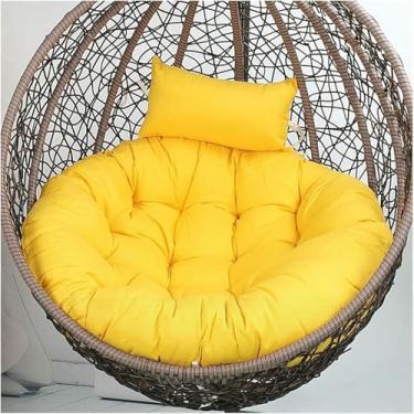 Imagem de Almofadas para cadeira suspensa de jardim em formato de ovo, almofada redonda macia e confortável para cadeira de balanço com encosto de cabeça.