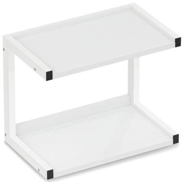 Imagem de MARTY Organizador de prateleira de balcão de 2 camadas de 32 x 19,6 cm para bancada, organizador de estação de café para copos de canecas, organizador de armazenamento de mesa de madeira para banheiro
