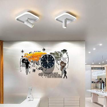 Imagem de AkosOL Decoração de relógio de parede com mapa do mundo, arte de relógio de parede com mapa do mundo DIY 3D, usado para casa, escritório, café, hotel, azul, 78 * 36 cm/30,7 * 14,2 polegadas, decoração