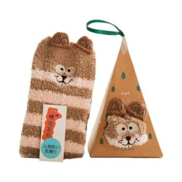 Imagem de Meias De Natal Térmicas Femininas De Veludo Macio E Peludo, Quentes E 