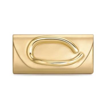 Imagem de XquiziFit Bolsa de mão formal para noite, bolsas femininas com alça de metal para noite, Couro sintético dourado, Average size: 5.1 inches