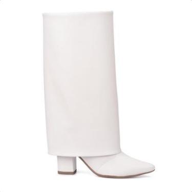 Imagem de Bota Capa Feminina Cano Alto Salto Alto Bloco Bico Fino-Feminino