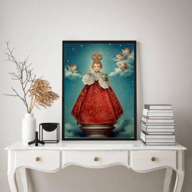 Imagem de Quadro Decorativo Vintage Menino Jesus De Praga 33X24Cm