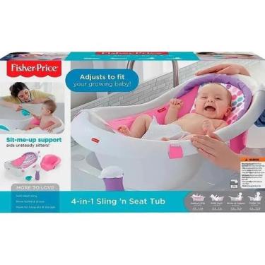 Imagem de Banheira Bebe Baby Fisher Price 4 em 1 Deluxe Rosa - FisherPrice