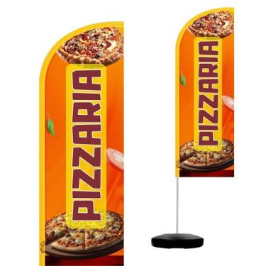 Imagem de Wind Banner Completo 2,10m Pizzaria - CASA DAS WIND BANNERS