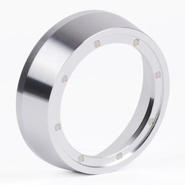 Imagem de Funil de dosagem de café expresso de 51 mm com magnético | Compatível com filtro de porta CASABREWS/Delonghi de 51 mm | fica na parte externa do filtro portátil | prata