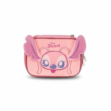 Imagem de Estojo Box Escolar Juvenil Pelúcia Stitch Rosa - Luxcel