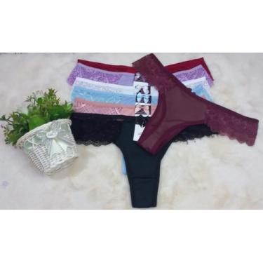 Imagem de Kit 3 Calcinhas tanga fio Maravilha fio dental com laterais de renda f