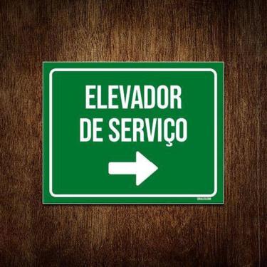 Imagem de Placa Identificação Elevador De Serviço 18x23cm 5un