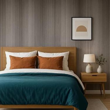 Imagem de Papel de Parede Madeira Ripado Mármore Adesivo Lavável 5m 10m 15m 20m AutoColante Sala Quarto Móveis(Carvalho Cinza,20 Metros (4 rolos))