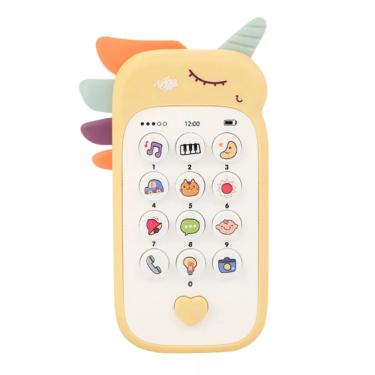 Imagem de Brinquedo Baby Phone 2 Em1 Mordedor Música Unicornio Amarelo