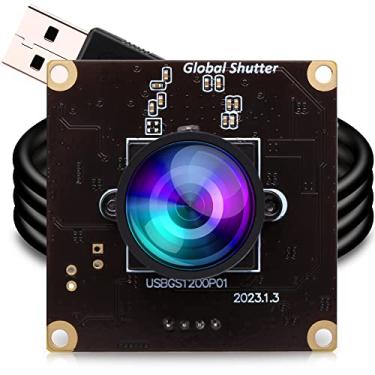 Imagem de ELP Módulo De Câmera Usb Global Shutter De Alta Velocidade Com Lente Grande Angular Para Computador 1080P Mini Uvc Usb2.0 Webcam Board High Frame 90Fps Pc Camera Para Laptop (100° Sem Lente De Disto