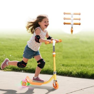 Imagem de Scooter infantil, scooter infantil ajustável de 3 alturas – cresce com seu filho de 94 cm a 127 cm | Rodas de iluminação LED para meninos e meninas de 3 a 6 anos | Brinquedo de passeio ao ar livre