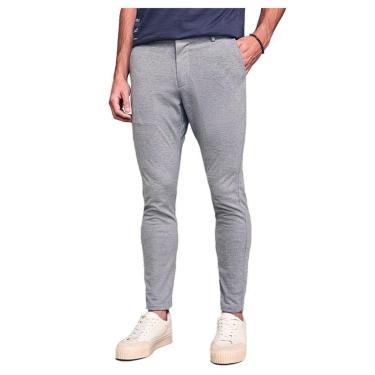 Imagem de Calça Masculina Alfaiataria Lado Avesso Cinza Mescla LH1967-Masculino