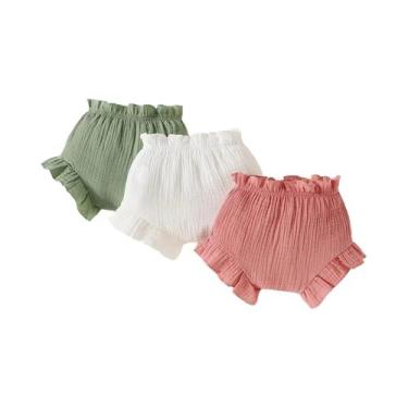 Imagem de Shorts De Algodão Respiráveis de Verão Para Bebês Meninas, Calças Conf