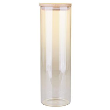 Imagem de Porta Mantimento de Vidro com Tampa Bamboo Redondo 2L Cazza