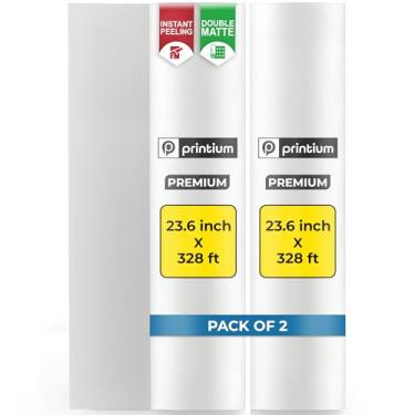 Imagem de Rolo de filme de transferência DTF de 60 cm x 100 m (pacote com 2) – Filme PET antiestático fosco duplo premium – Papel de transferência de calor instantâneo quente e frio para cores vibrantes e