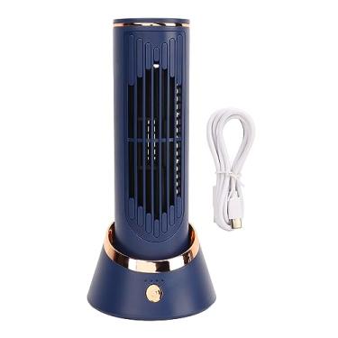 Imagem de Ventilador de torre Ainoli Mini Bladeless 5V 2A Type C 4000mAh Ventilador de torre de mesa silencioso de 3 velocidades para dormitório