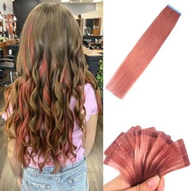 Imagem de Czrleaty Fita Adesiva Rosa Ouro Para Extensões De Cabelo Humano Sem Costura Invisível 22" Meninas