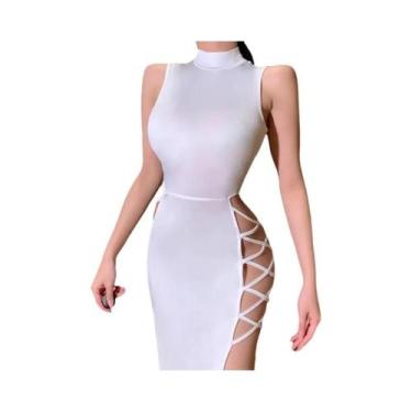 Imagem de Vestido Bandage Preto Elegante Sem Mangas Para Mulheres, Sexy, Com Cos