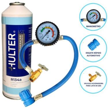 Imagem de Kit Recarga de gás Arcondicionado automotivo - Faça você mesmo - Hulte