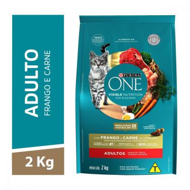 Imagem de Ração Purina One Gatos Adultos Frango e Carne 2kg