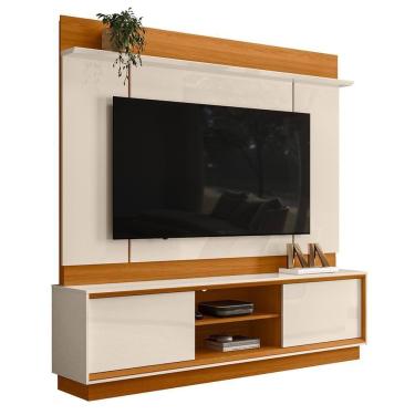 Imagem de Estante Home Theater Siena Cinamomo/off White Para Tv Até 75” - Madetec Cinamomo/off White