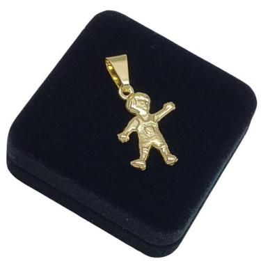 Imagem de Pingente Menino Dupla Face Banho De Ouro 18k 4372A - Trs Chic Joias
