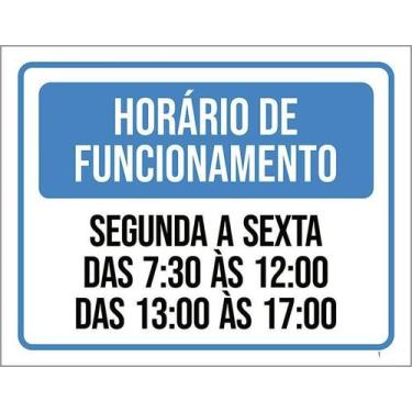 Imagem de Kit 10 Placa Acm Funcionamento Segunda Sexta 7 A 12 18X23 - Sinalizo