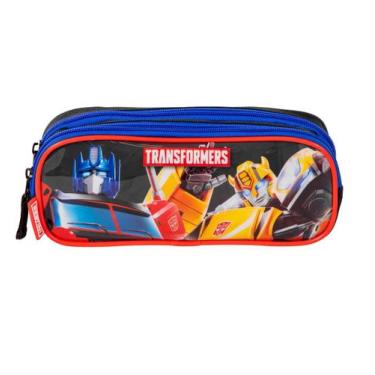 Imagem de Estojo Infantil Duplo Esc. Sestini 066236-00 Transformers, Preto