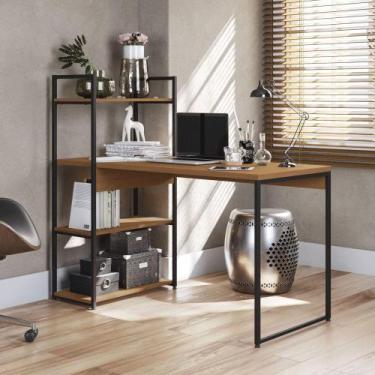 Imagem de Mesa De Escritório Kappesberg Industrial LI010 3 Prateleiras Freijó 13