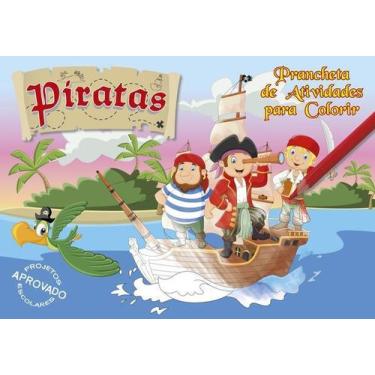 Imagem de Livro - Piratas - Prancheta de atividades para colorir - On Line Edito