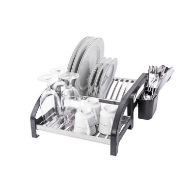 Imagem de Escorredor 12 Prato Aço Inox Tipo Cama Preto