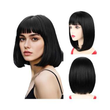 Imagem de Peruca Sintética Colorida Bob Rainbow Para Mulheres, Festa, Halloween,