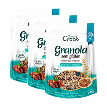 Imagem de Kit 3X: Granola Aveia/Linhaça/Tâmara S/Açúcar Leve Crock200g