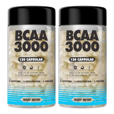 Imagem de Kit 2x BCAA 3000 120 Capsulas Aminoacidos Essenciais Enriquecido com vitamina B6 Sem Sabor Ultra Concentrado Rapida Absorção Importado Original (2 Potes (240 Cápsulas))