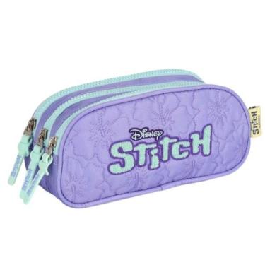 Imagem de Estojo 3 Divisórias Stitch Roxo - Luxcel