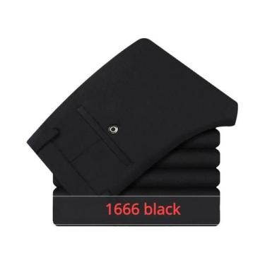 Imagem de Calças Sociais Masculinas Pretas Slim-Fit Confortáveis Para Todas as E