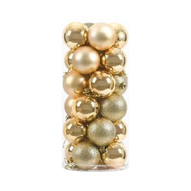 Imagem de Conjunto De 24 Bolas De Natal Multicoloridas De 6cm, Grandes Ornamenta