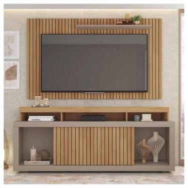 Imagem de Rack Com Painel Tv Até 65 Polegadas Marrom Life Caemmun - CAEMMUN MÓVE