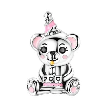 Imagem de Pingentes De Prata 925 De Animais Fofos (Gato E Urso) Para Pulseiras D