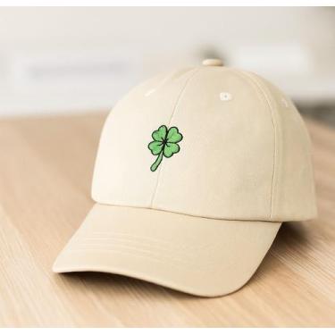 Imagem de Boné Unissex Beisebol DadHat Aba Curva Bordado Trevo Ajustável - Sem m